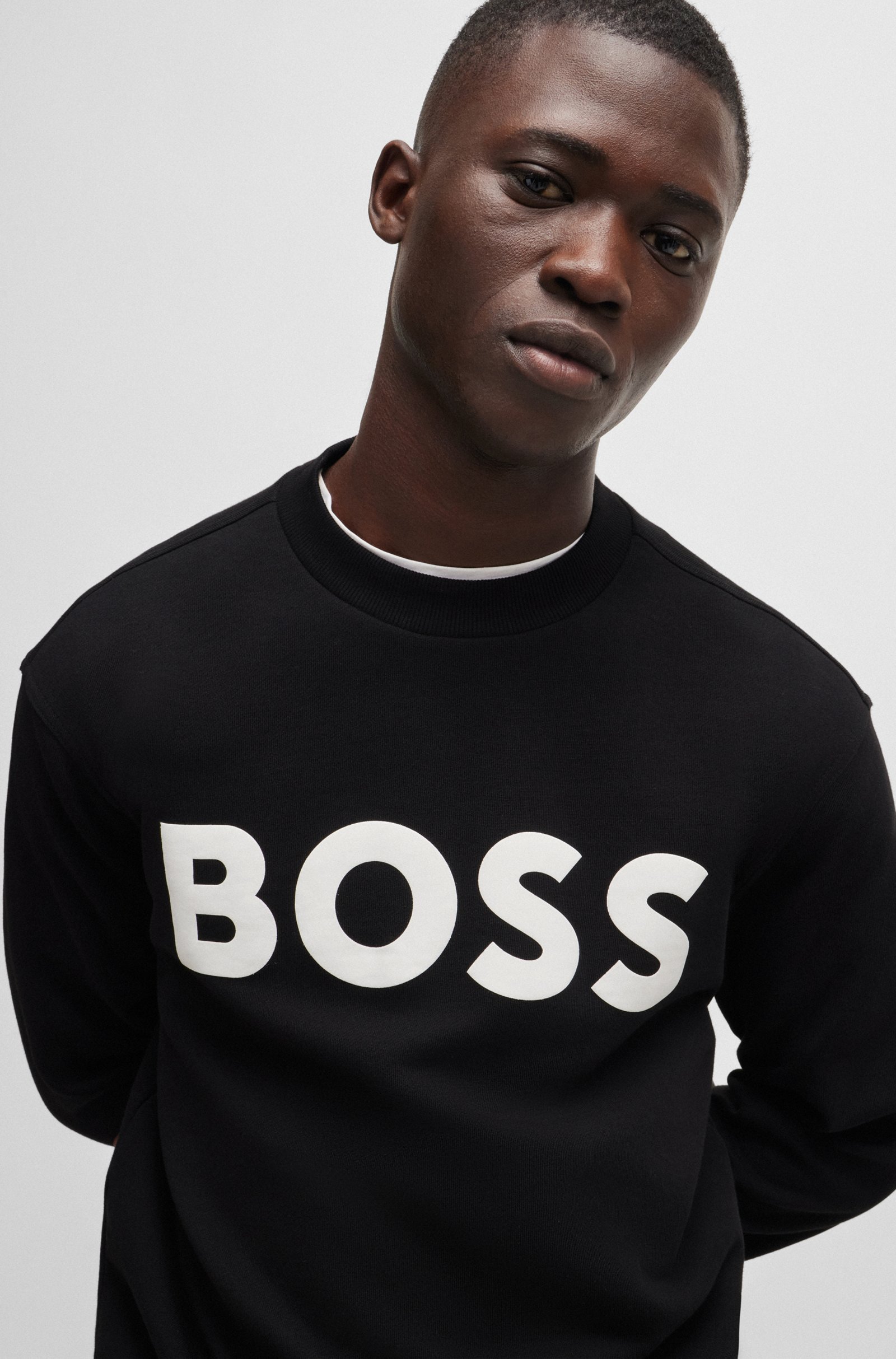 Boss Men’s Black Cotton Sweatshirt - Image 4