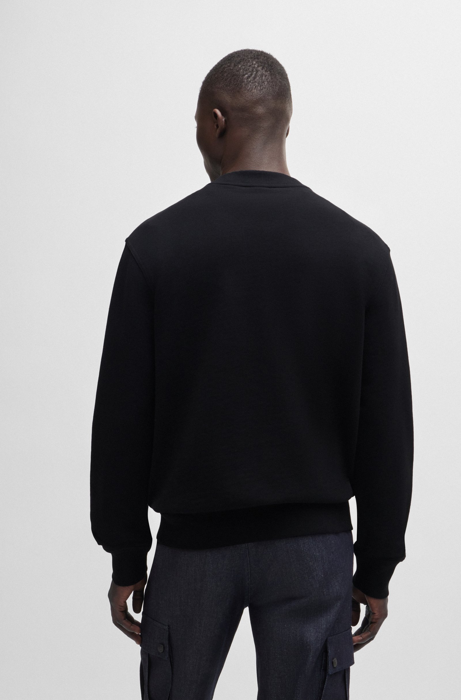 Boss Men’s Black Cotton Sweatshirt - Image 5