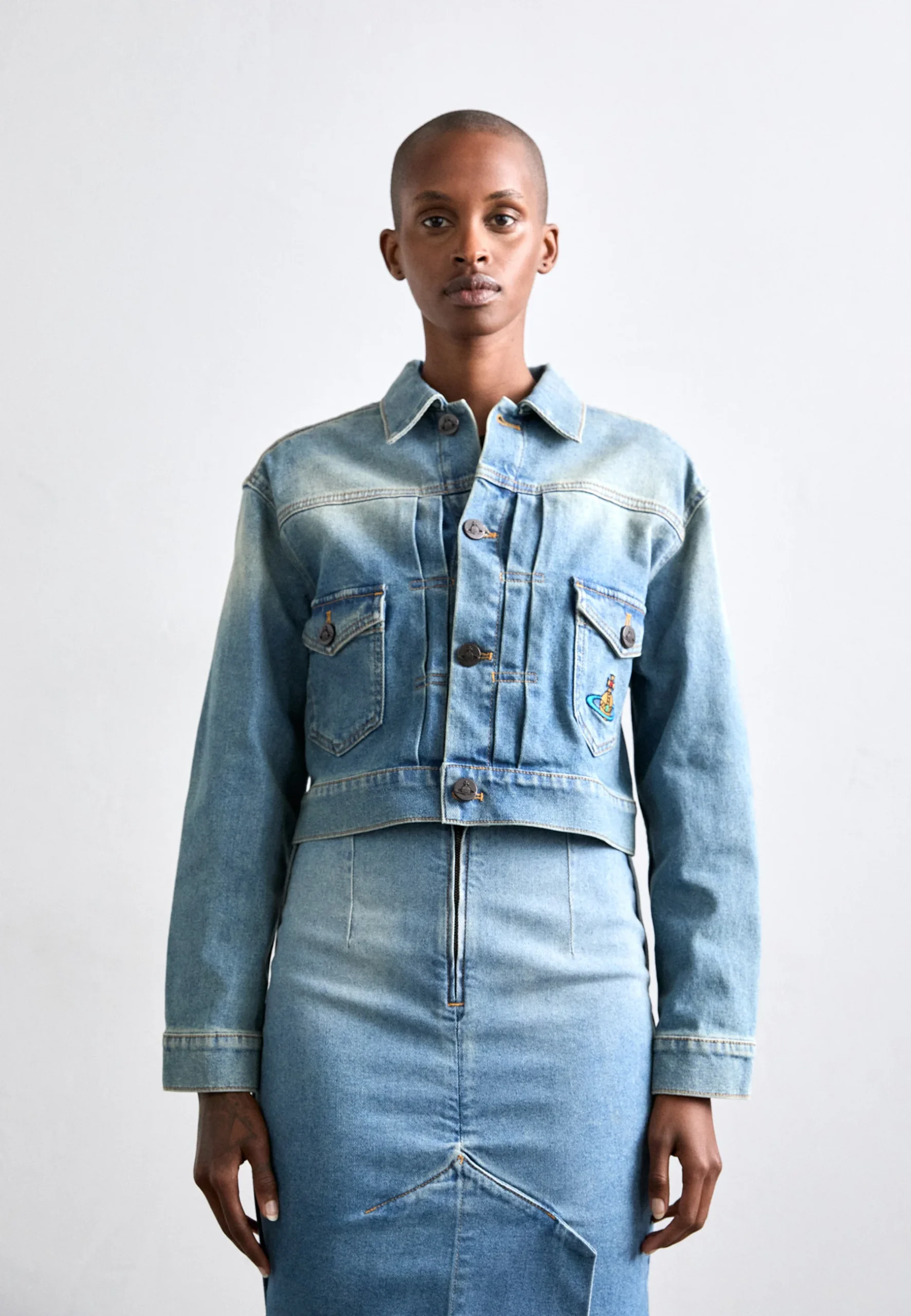 Vivienne Westwood Marlene Cropped Denim Jacket - Image 2