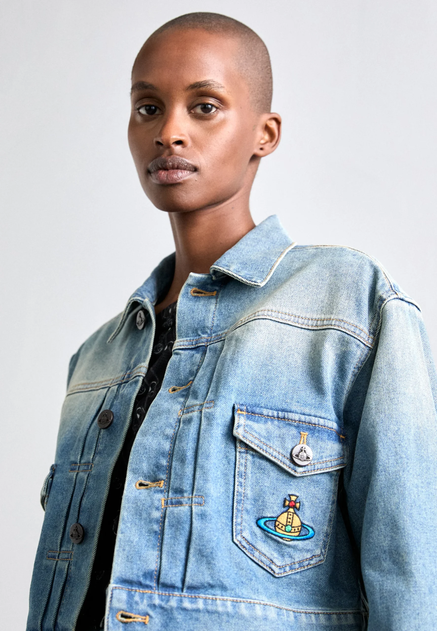 Vivienne Westwood Marlene Cropped Denim Jacket - Image 3