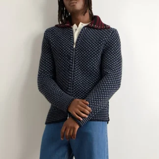 Valentino Virgin Wool Jacket with Jewel-Embellished Collar – Elegant Knit Design