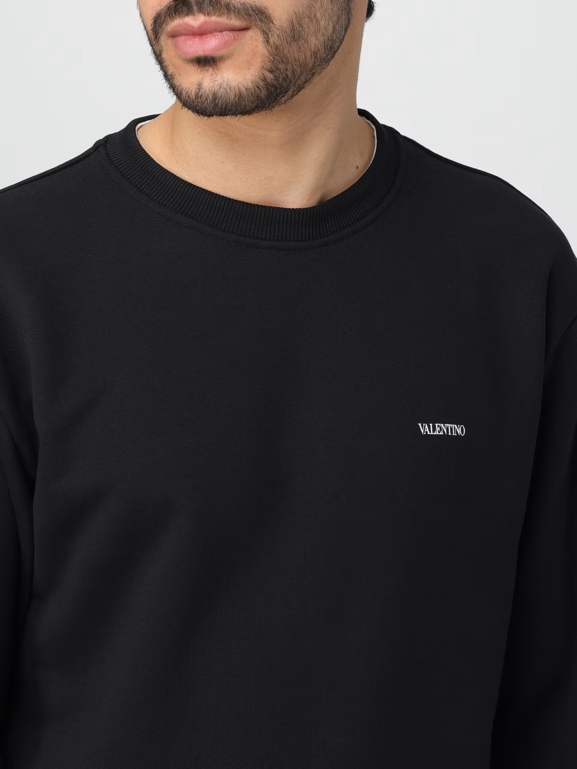 Valentino Cotton Crewneck Sweatshirt with Chest Print - Image 6