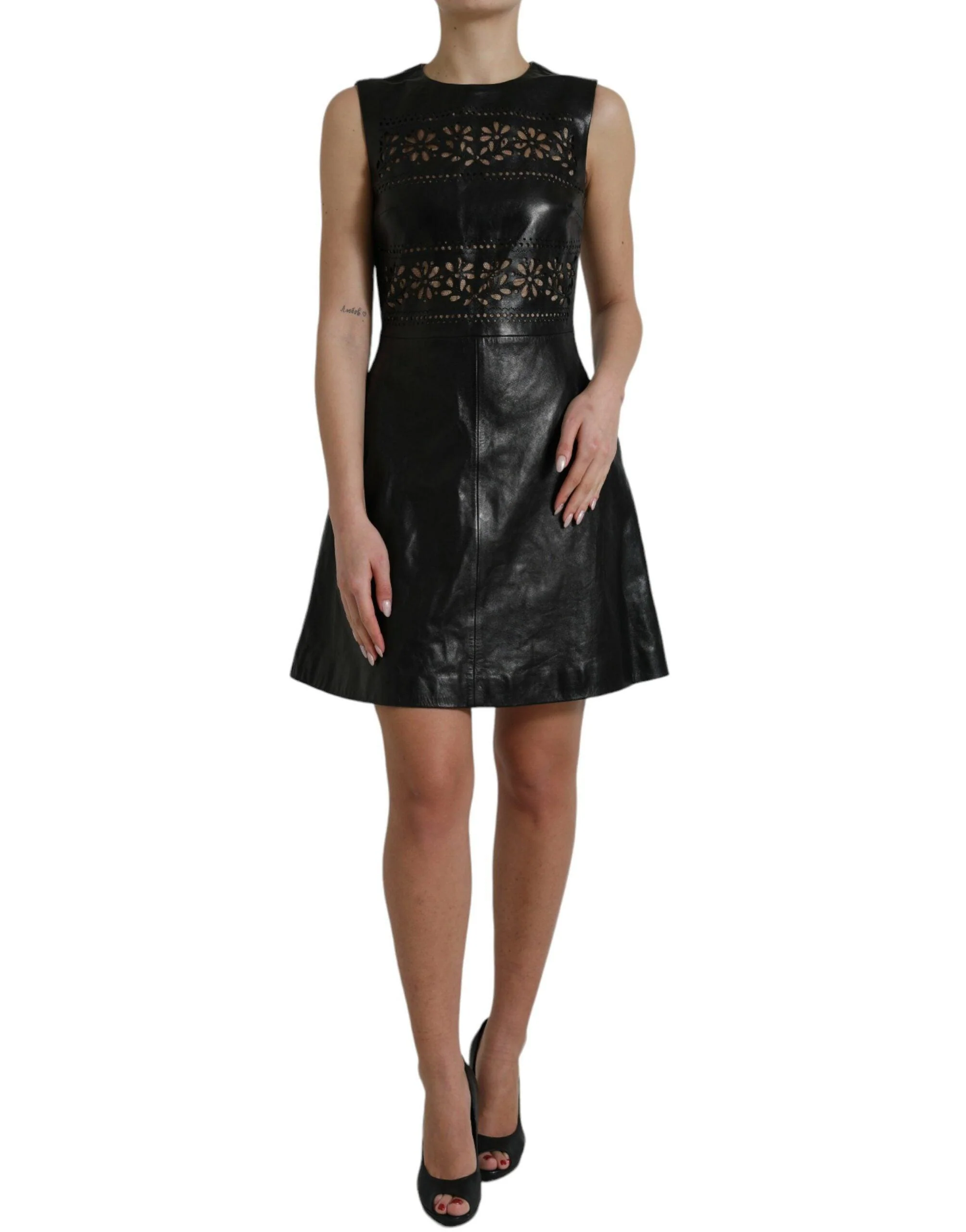 RED VALENTINO Black A-Line Mini Dress - Image 2