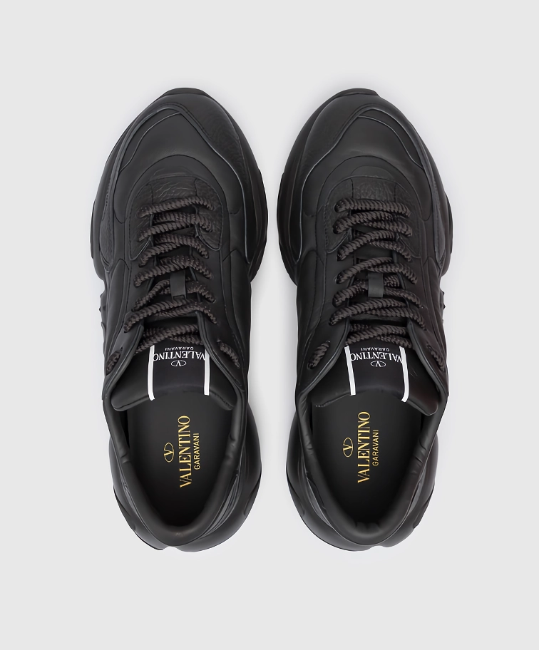 Valentino Black Leather Low-Top Sneakers - Image 5