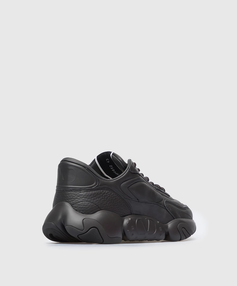 Valentino Black Leather Low-Top Sneakers - Image 4
