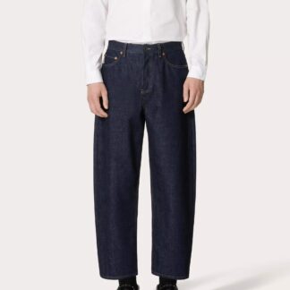 Valentino Cotton Jeans with Signature Leather Patch and Five-Pocket Design