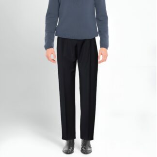 Valentino Wool Pants with Elasticated Waistband and Monogram Patch