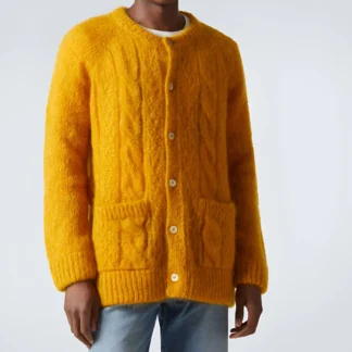 Valentino Wool Maxi Cardigan with Braided Design and Patch Pockets