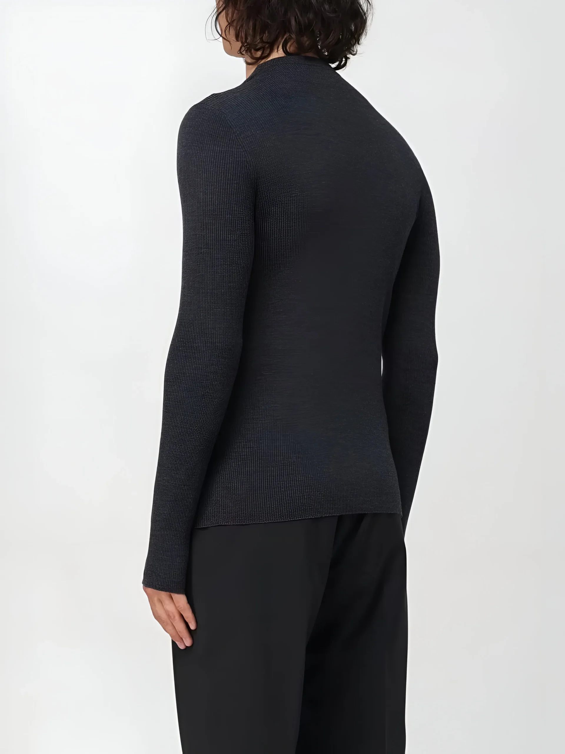 Valentino Virgin Wool Sweater with Monogram and Ribbed Crew Neck - Image 4