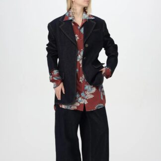Etro Oversized Floral Semi-Transparent Shirt with Patch Pocket