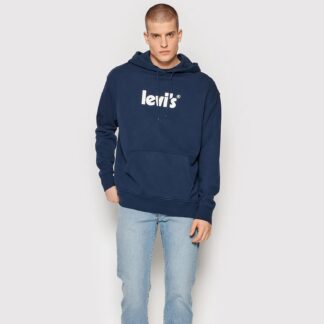 Levi’s Men's Plain Blue Hooded Sweatshirt for Spring/Summer