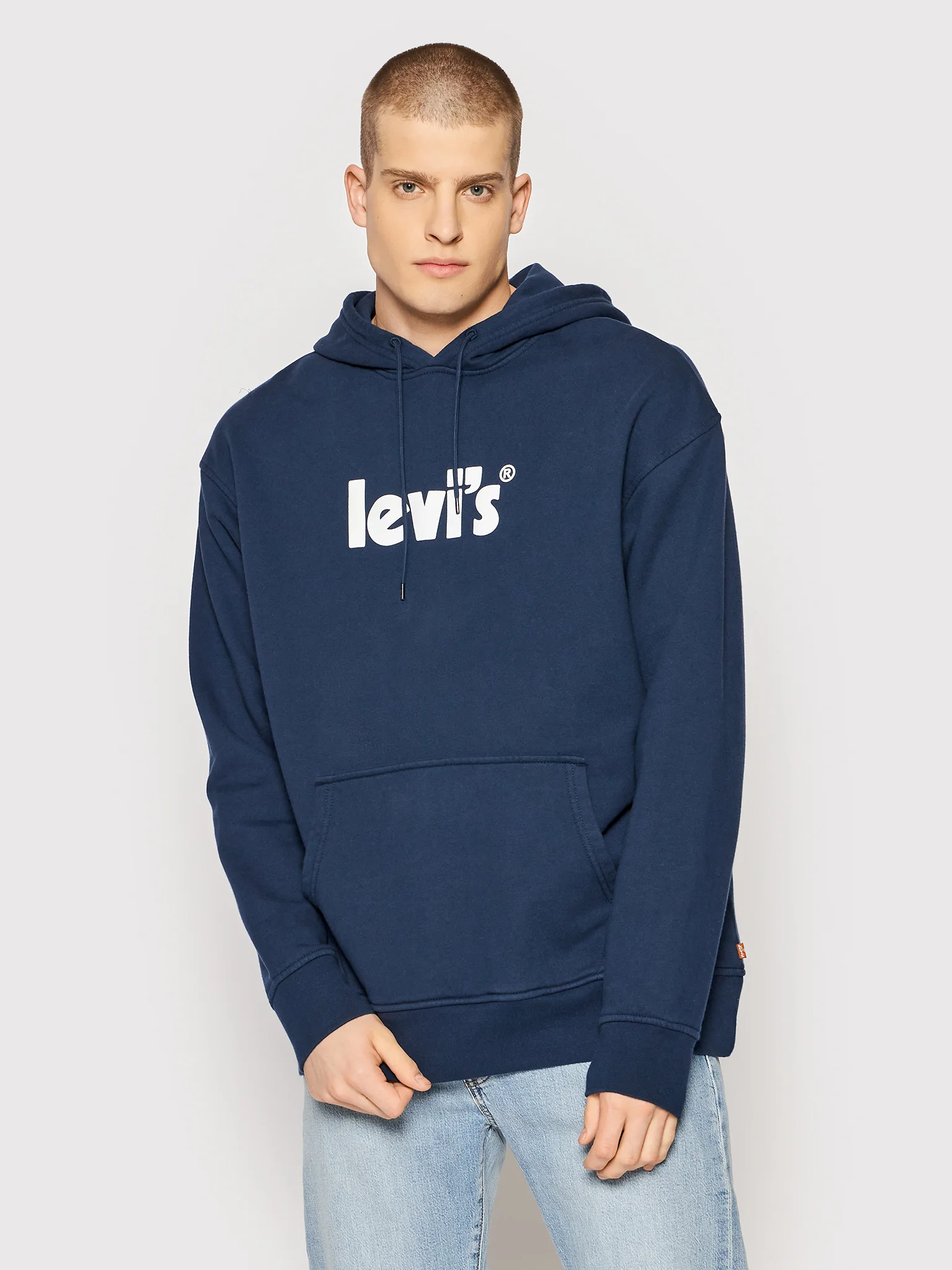 Levi’s Men's Plain Blue Hooded Sweatshirt for Spring/Summer - Image 2