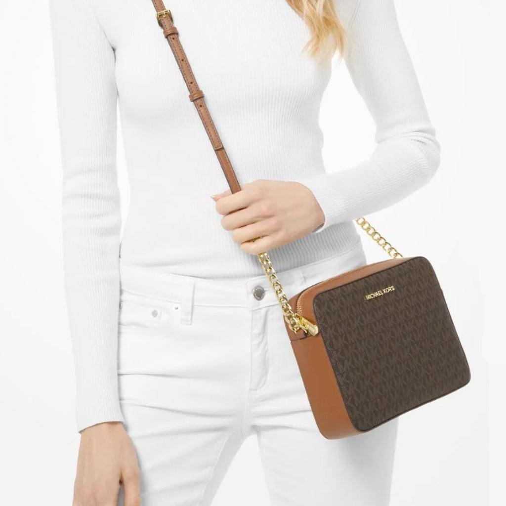 Michael Kors Jet Set Large Crossbody Bag in Brown