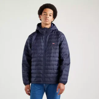 Levi's Blue Hooded Jacket with Embroidery