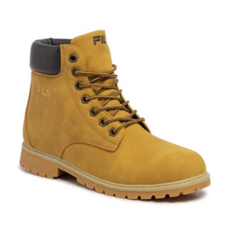 Fila Yellow Lace-Up Boots with Contrast Details & Embroidery