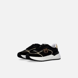 Pinko Women's Leather Sneakers with Lace-Up Closure and Rubber Sole