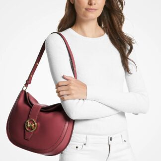 Michael Kors Gabby Small Dark Cherry Leather Crossbody Bag