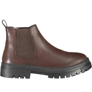 Levi's Brown Leather Ankle Boots with Elastic Sides