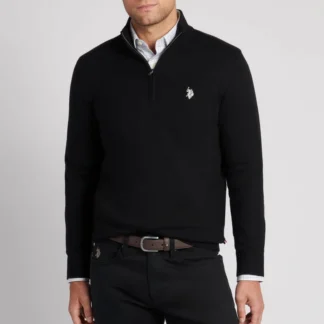 U.S. Polo Assn. Men's Blue Turtleneck Knitwear with Zip