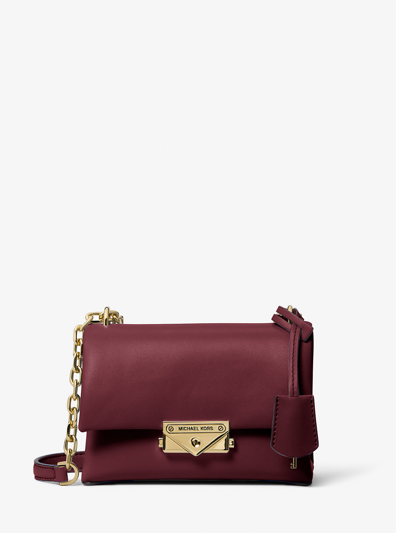 Michael Kors Cece Small Convertible Flap Crossbody Bag in Dark Cherry - Image 3