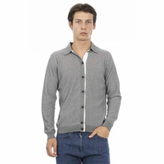 Baldinini Trend Men's Long-Sleeved Gray Cotton Shirt with Classic Collar and Button Closure
