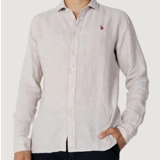 U.S. Polo Assn. Men's Brown Linen Shirt -