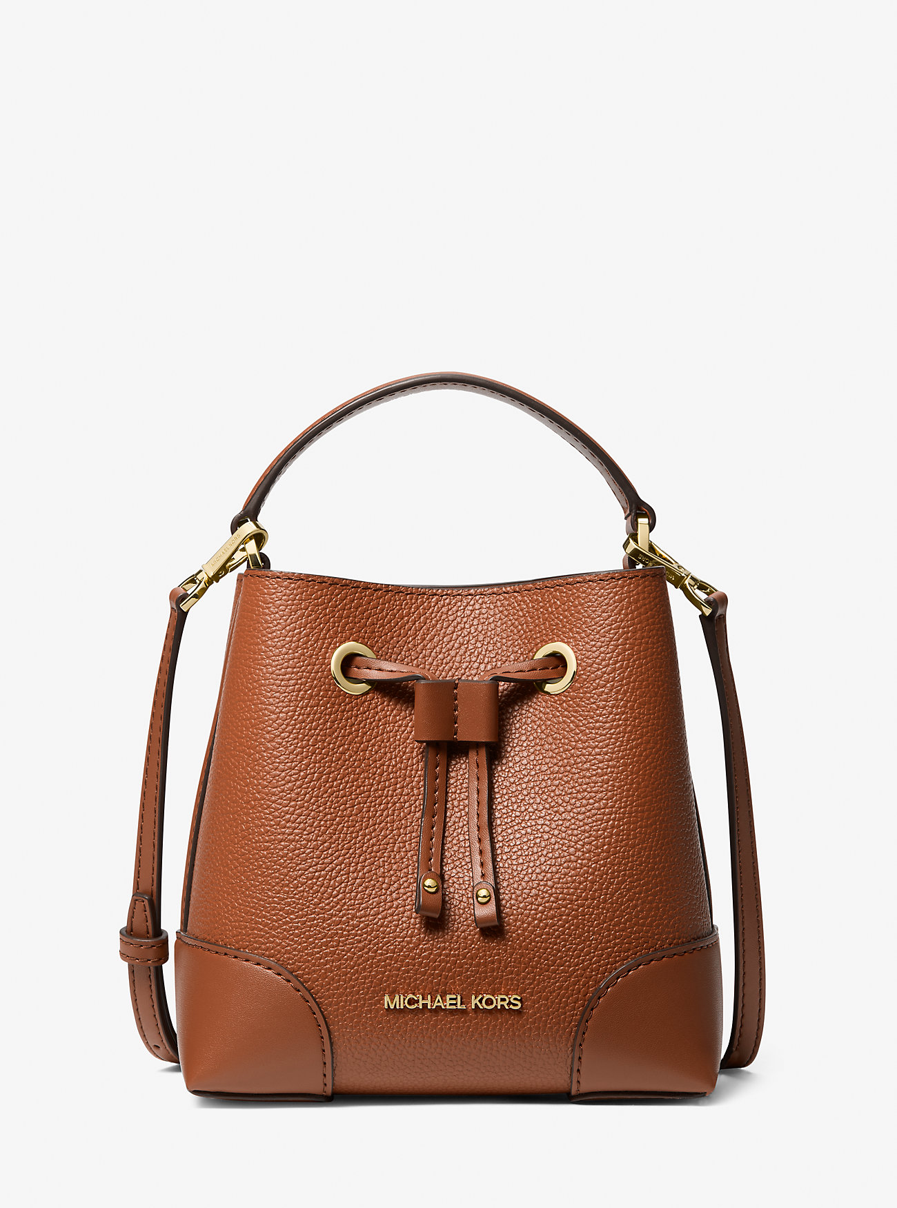 Michael Kors Mercer Small Bucket Drawstring Handbag in Luggage - Image 3