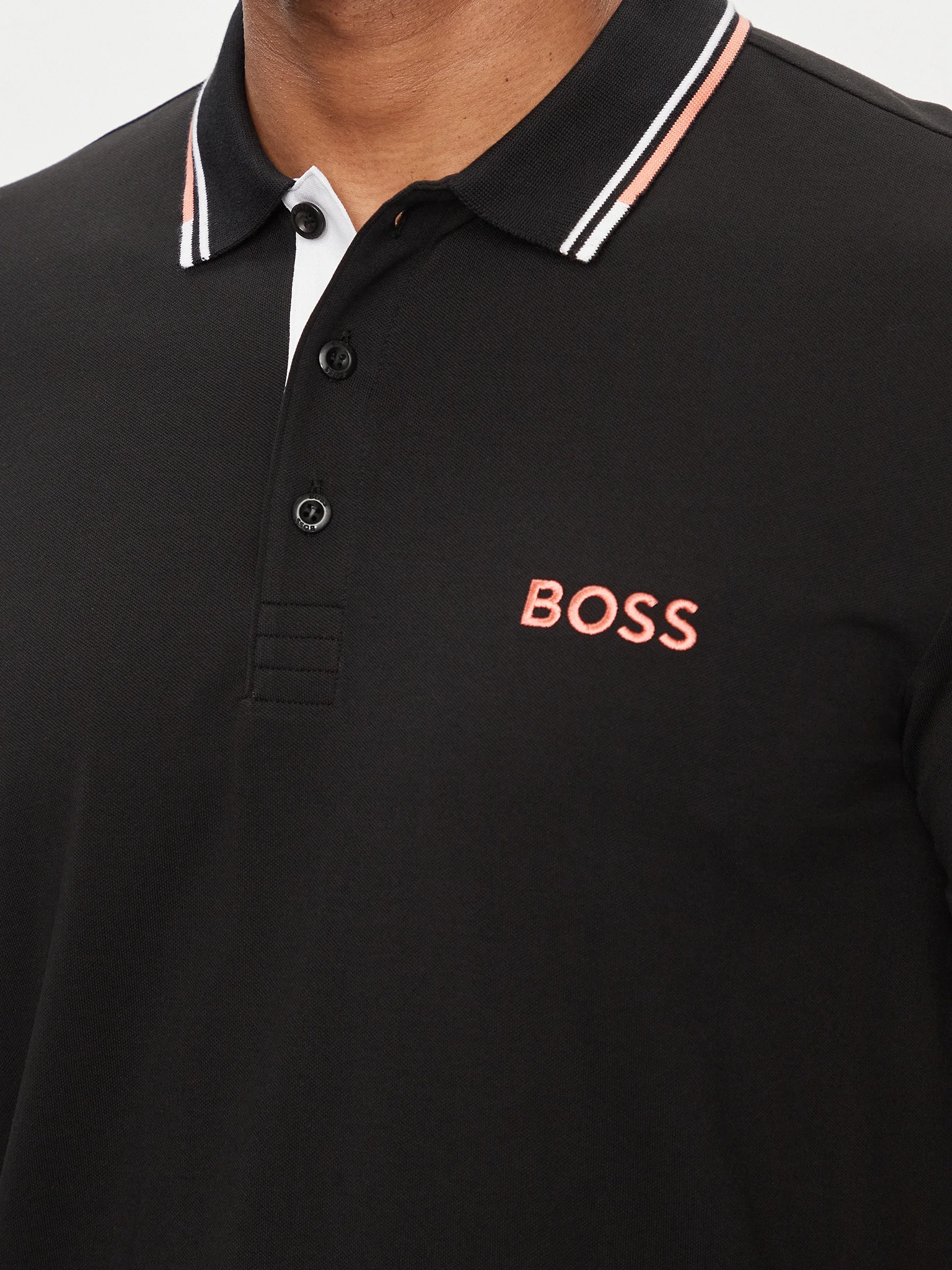 Boss Men’s Plain Black Polo Shirt - Image 5