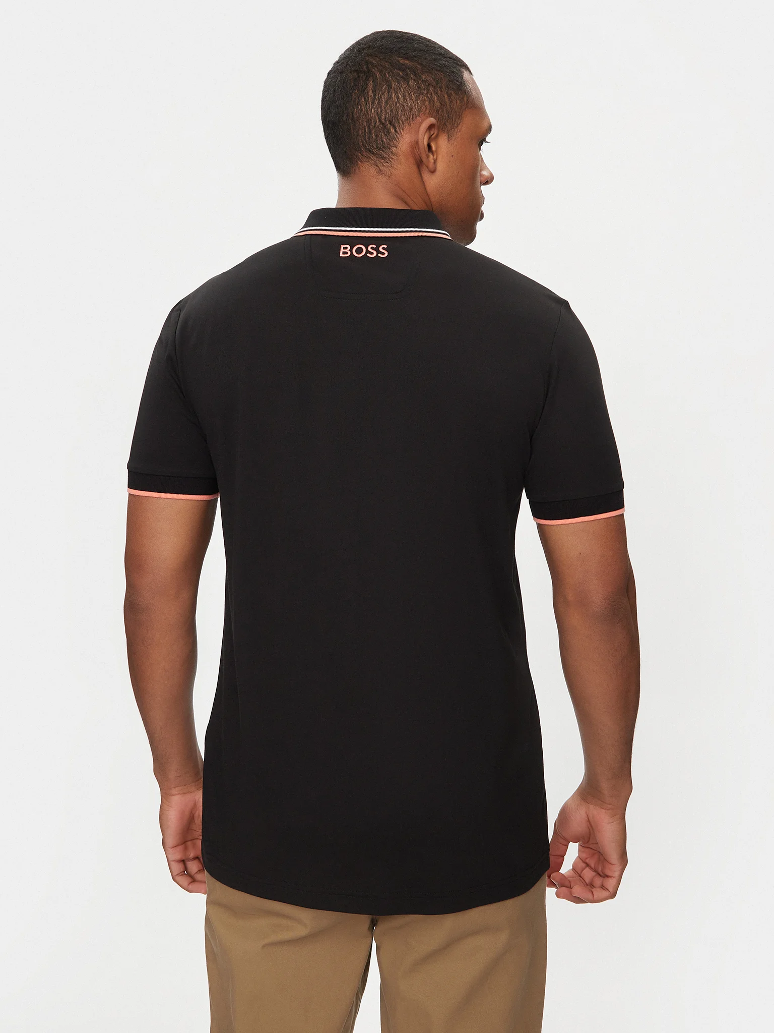 Boss Men’s Plain Black Polo Shirt - Image 3