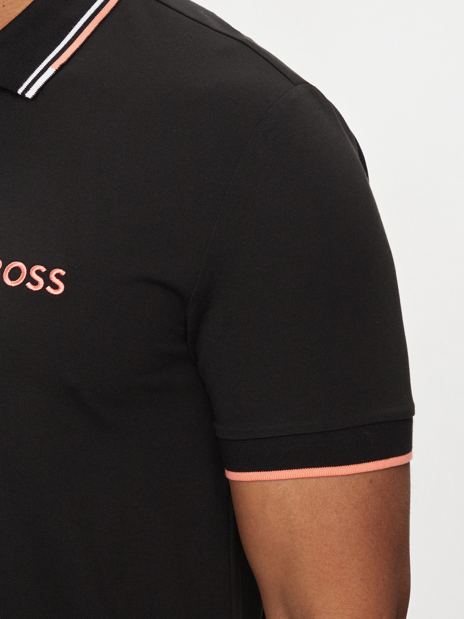 Boss Men’s Plain Black Polo Shirt - Image 6