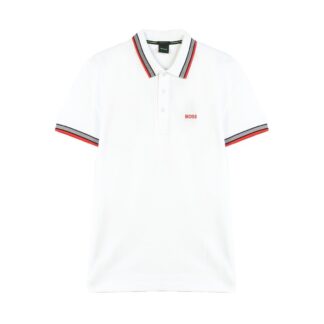 Boss Men’s Classic White Polo Shirt - 100% Cotton Comfort