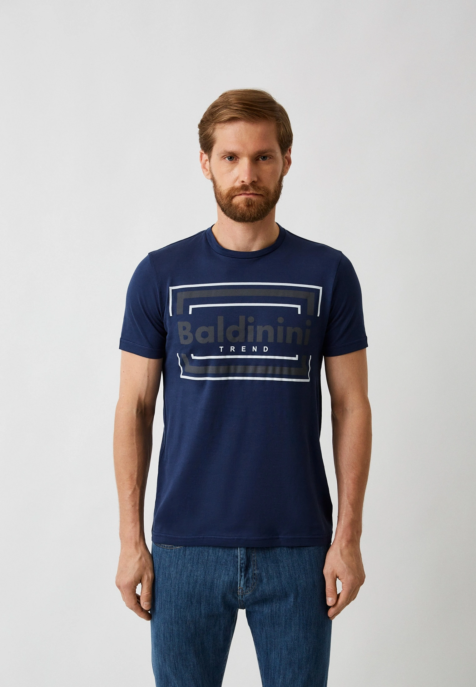Baldinini Trend Blue T-Shirt with Statement Front Print - Image 2
