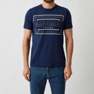 Baldinini Trend Blue T-Shirt with Statement Front Print