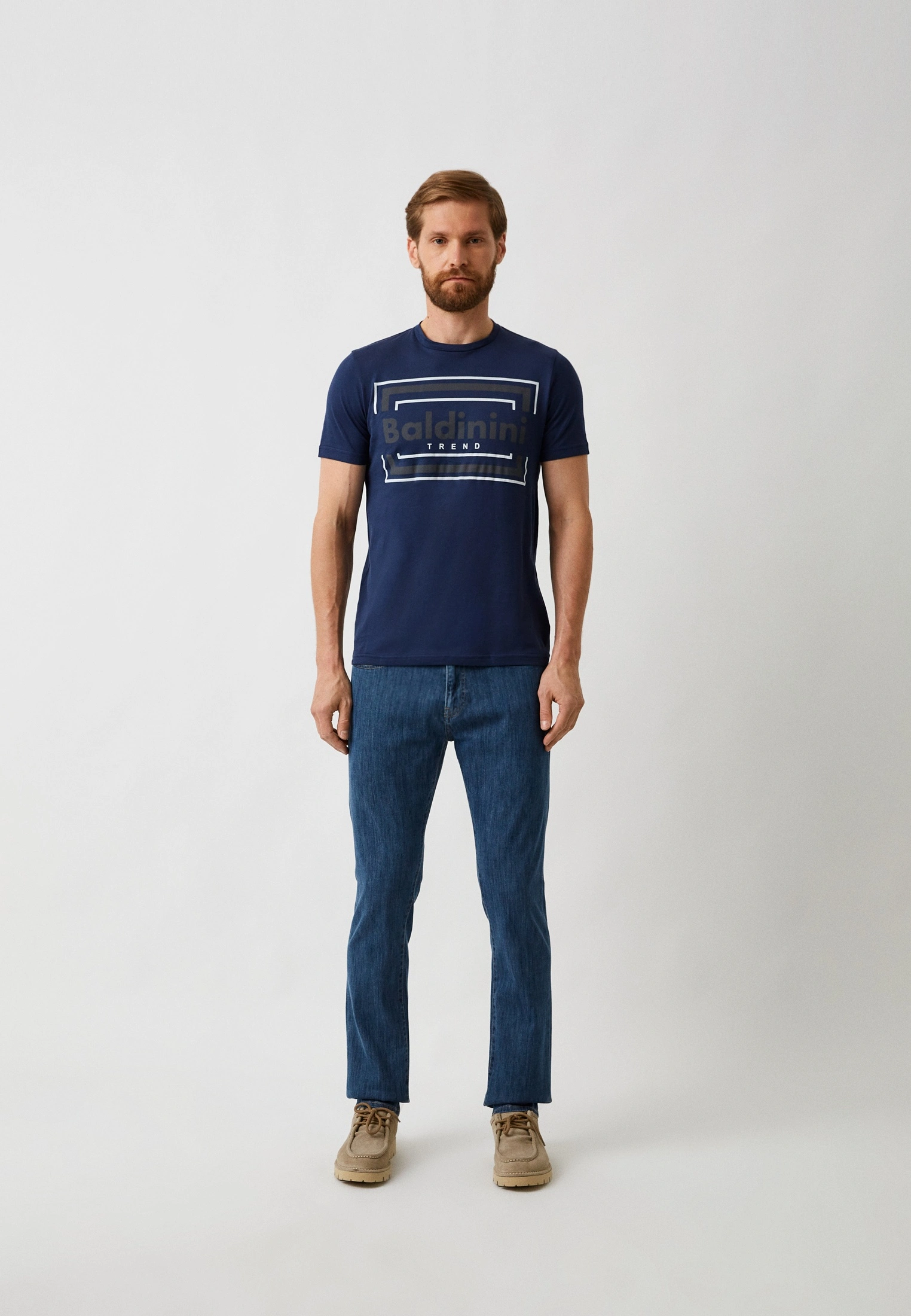 Baldinini Trend Blue T-Shirt with Statement Front Print - Image 5