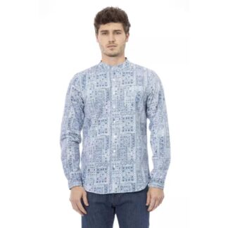 Baldinini Trend Light Blue Cotton Shirt for Men