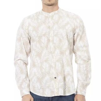 Baldinini Trend Beige Mandarin Collar Shirt for Men
