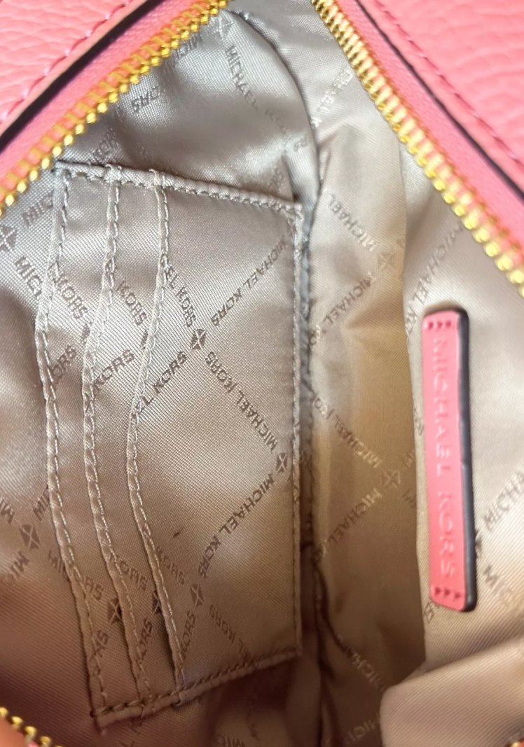 Michael Kors Jet Set Glam Tea Rose Pebbled Leather Oval Crossbody Bag - Image 5