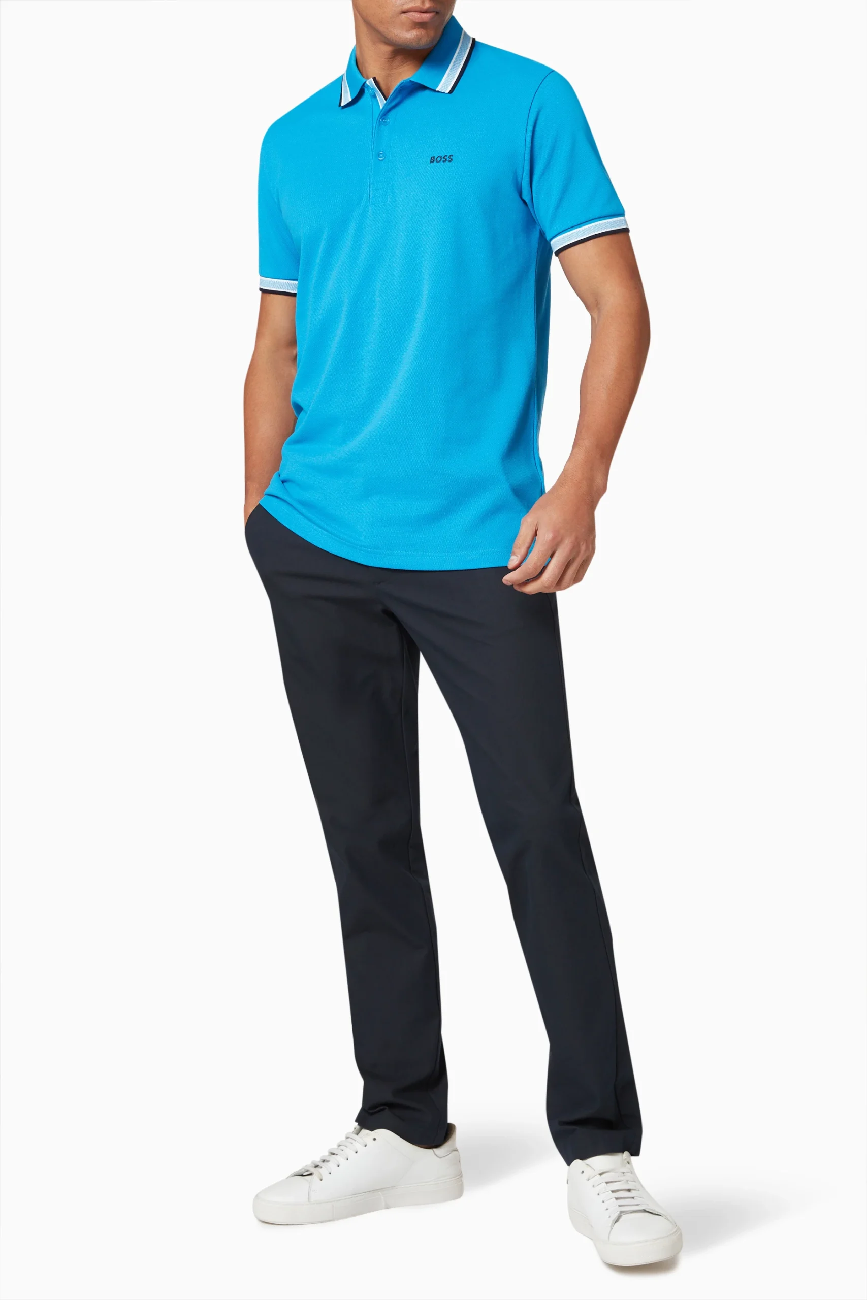 Boss Men's Turquoise Polo Shirt - Image 3