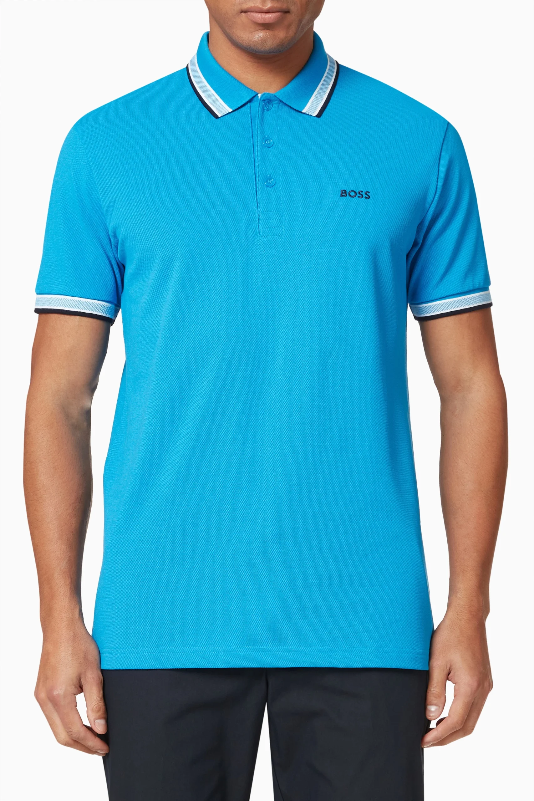 Boss Men's Turquoise Polo Shirt - Image 2