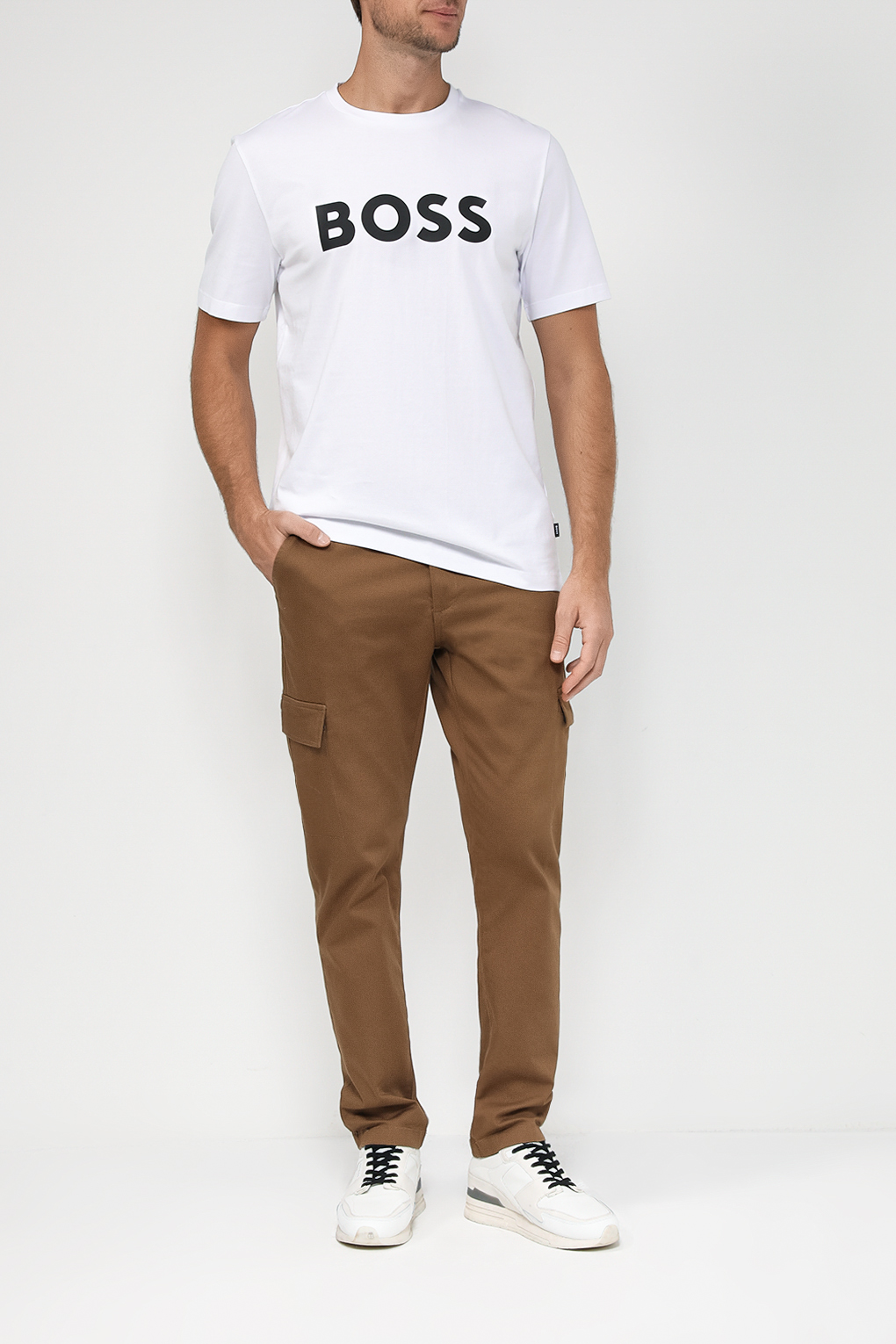 Boss Men's White Printed T-Shirt - Image 3