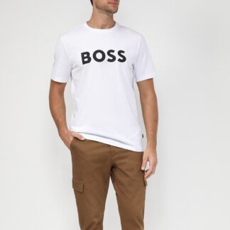 Boss Men's White Printed T-Shirt