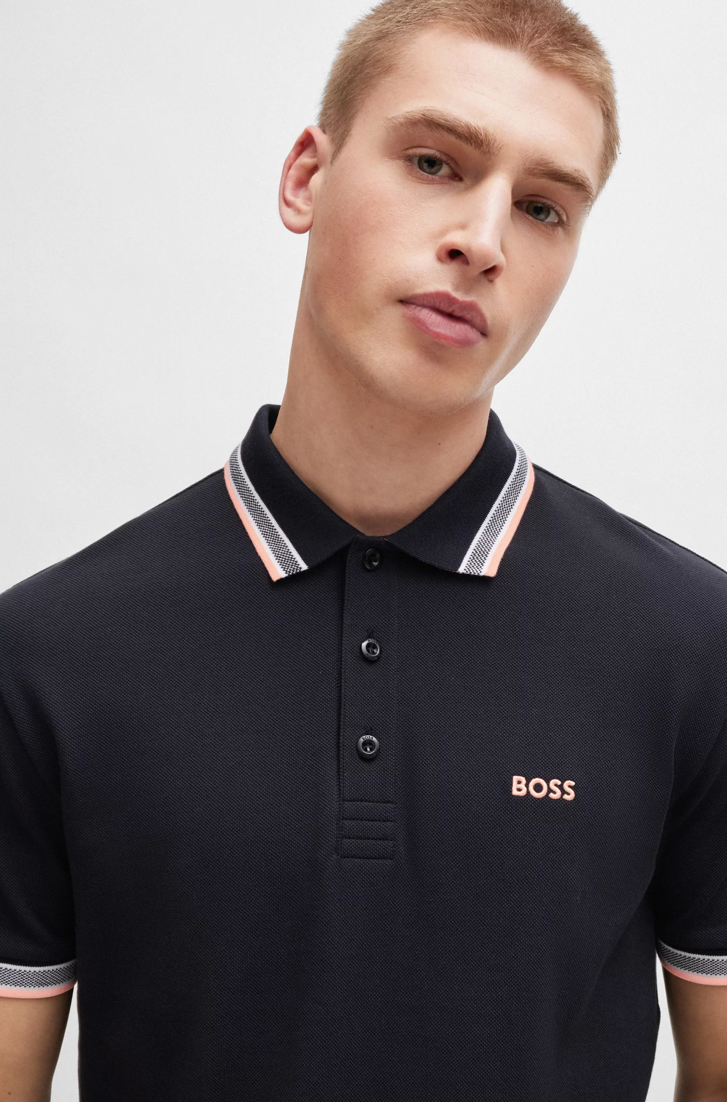 Boss Men’s Black Cotton Polo - Image 4