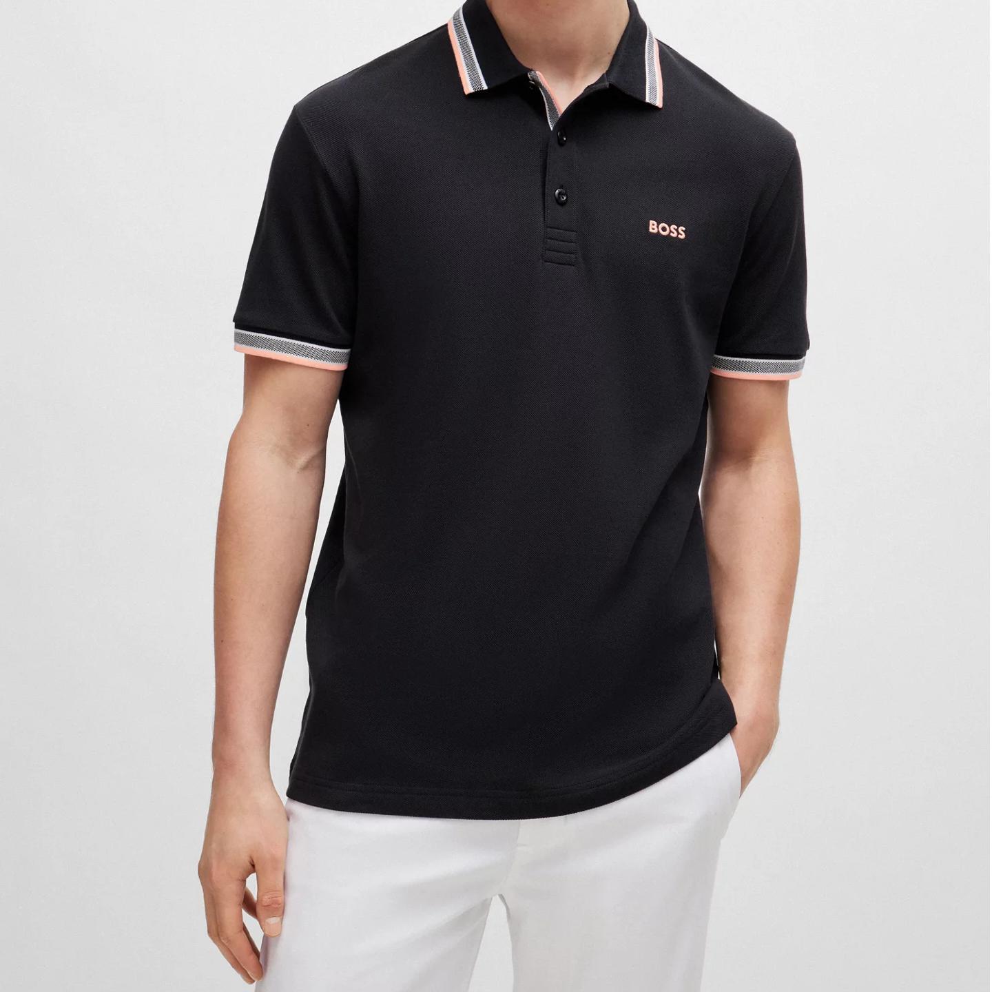 Boss Men’s Black Cotton Polo