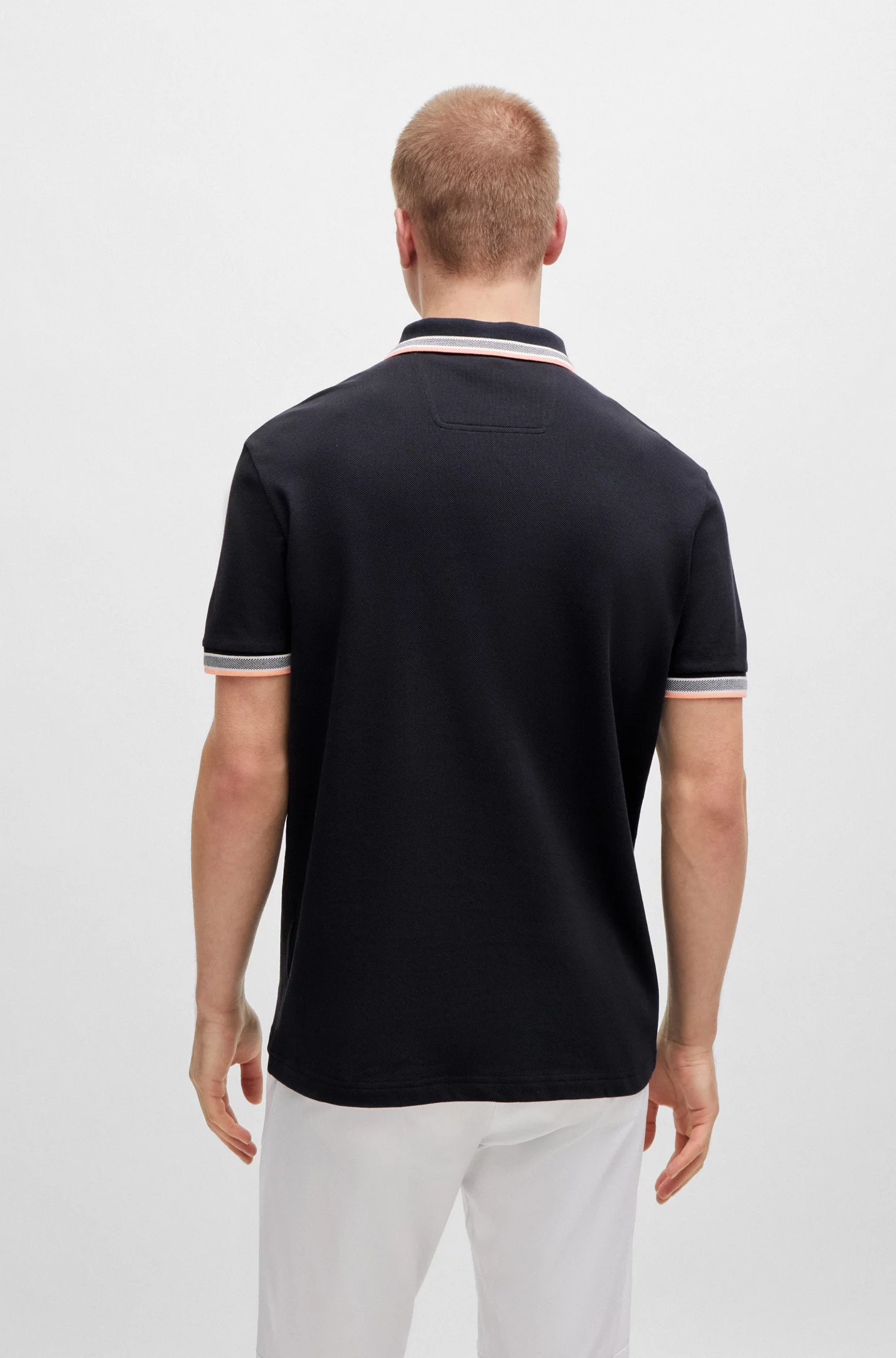 Boss Men’s Black Cotton Polo - Image 5