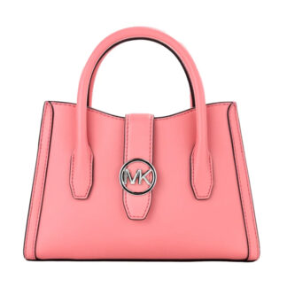 Michael Kors Gabby Small Tea Rose Vegan Leather Curve Satchel Crossbody Bag