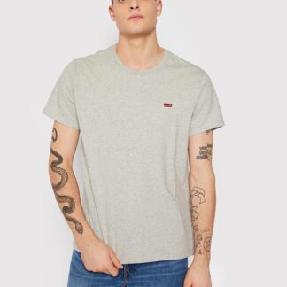 Levi’s Men's Plain Grey Round Neck Cotton T-Shirt for Fall and Winter