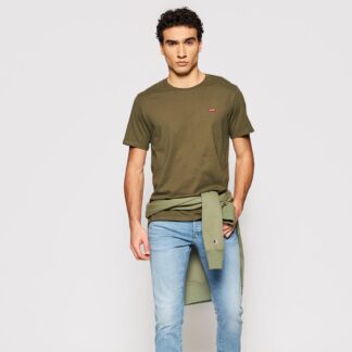 Levi’s Men's Green Plain Short Sleeve Round Neck T-Shirt