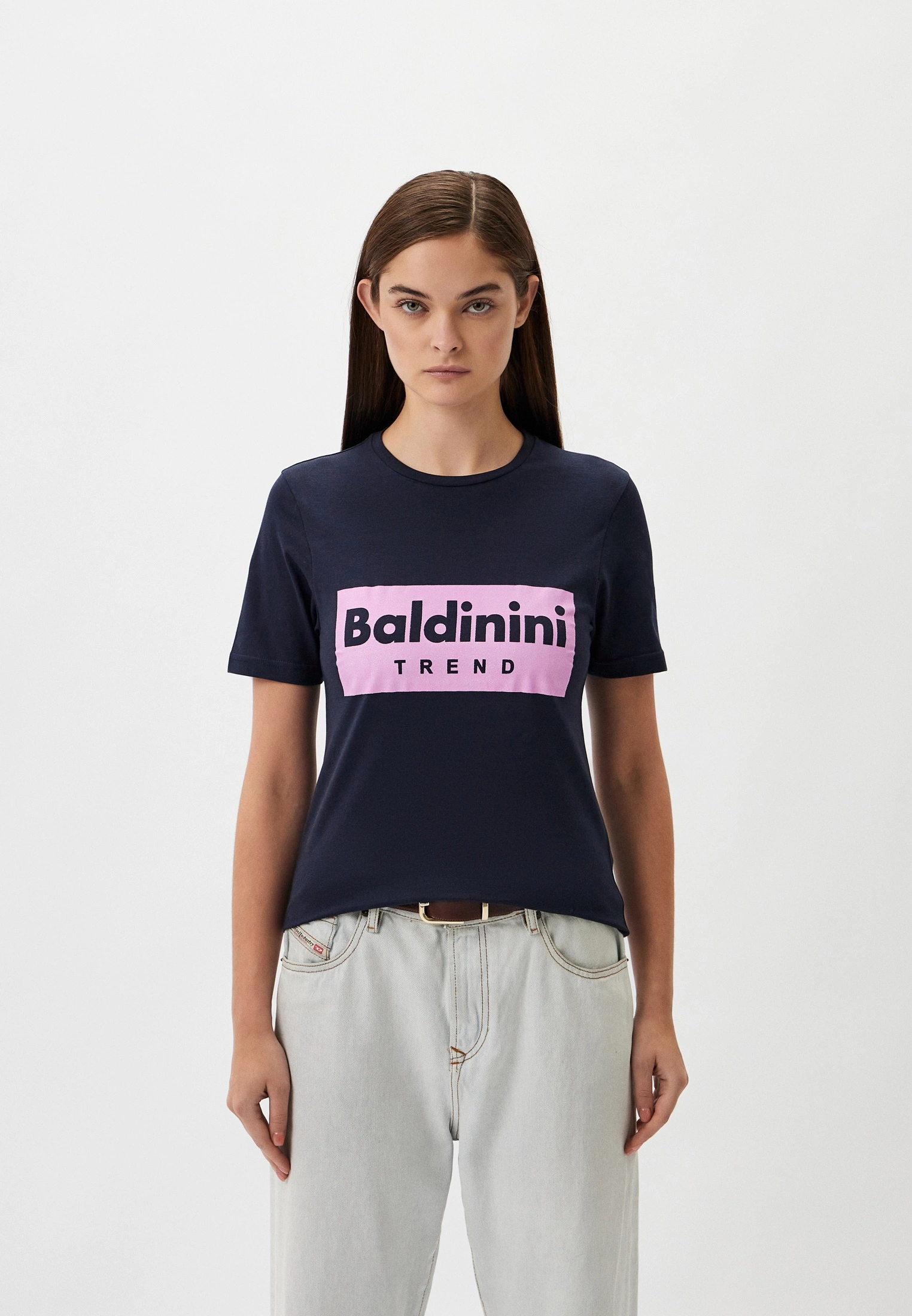 Baldinini Trend Blue Cotton Short Sleeve T-Shirt for Women - Image 2