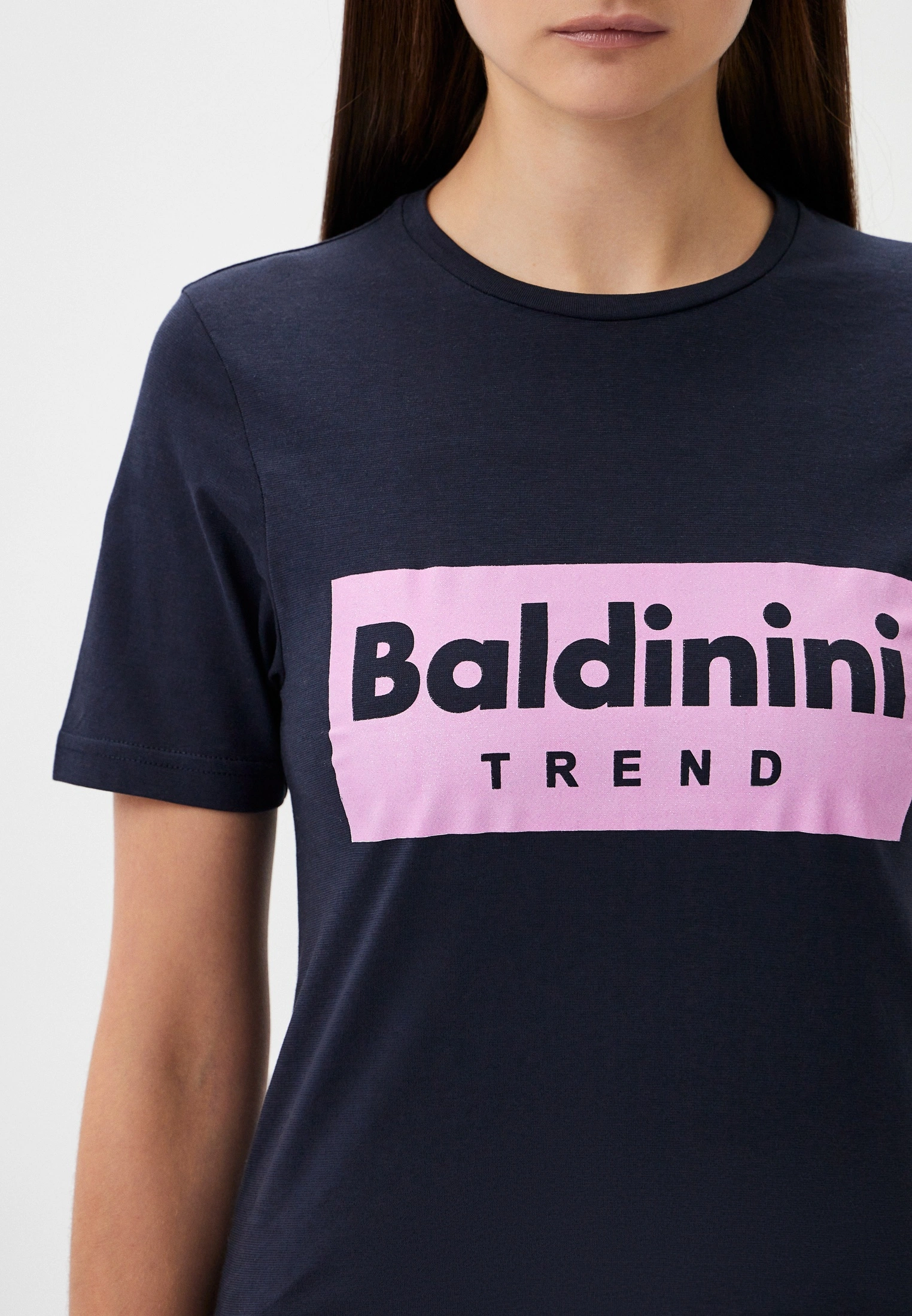 Baldinini Trend Blue Cotton Short Sleeve T-Shirt for Women - Image 3