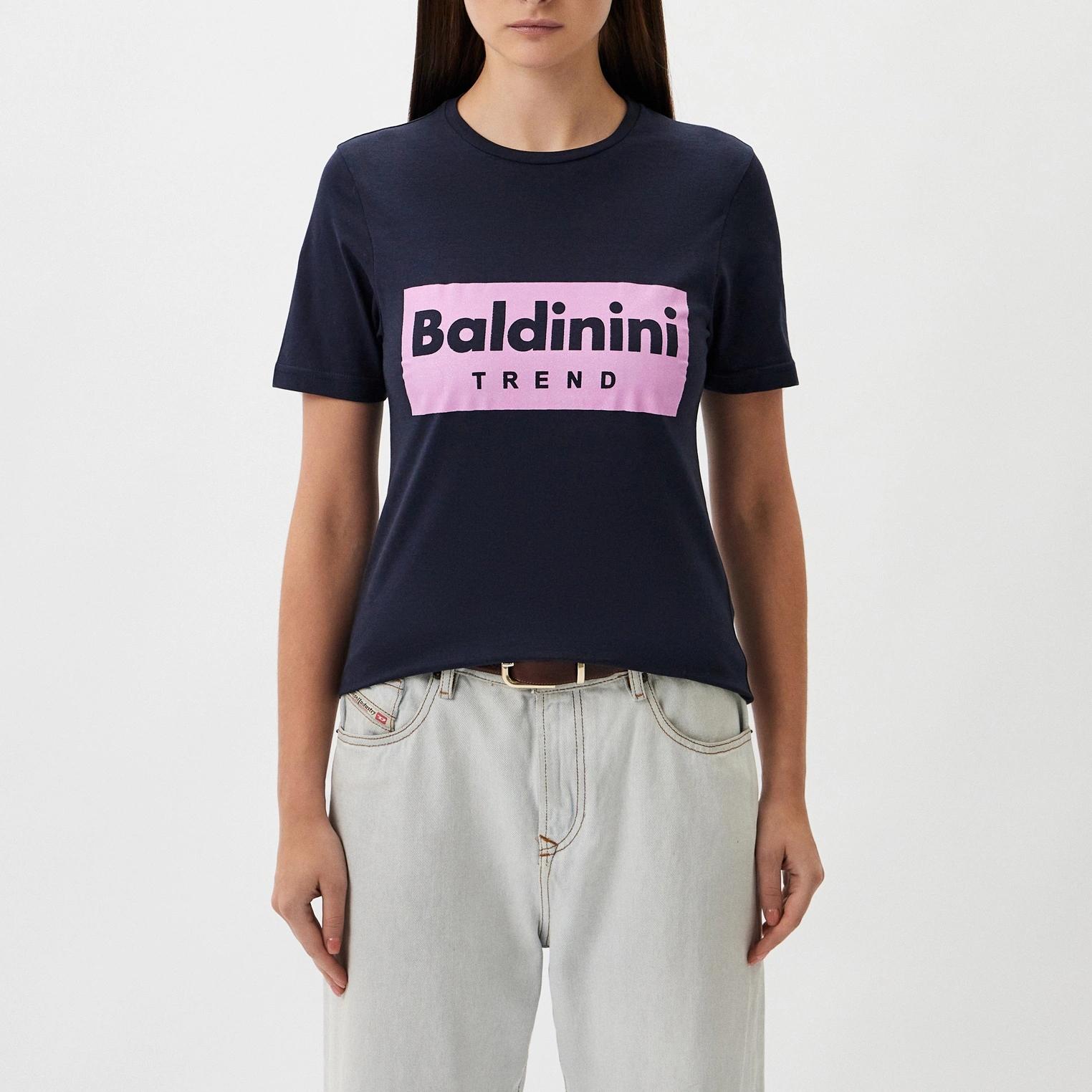 Baldinini Trend Blue Cotton Short Sleeve T-Shirt for Women
